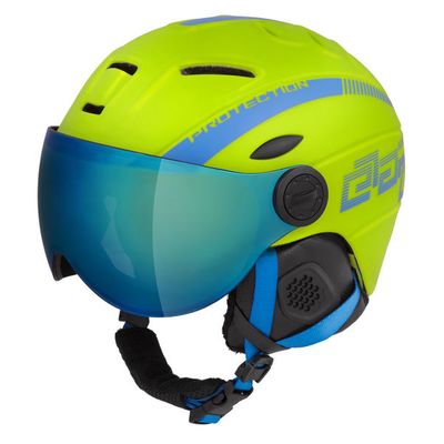 dětská lyžařská přilba s visorem ETAPE - Rider Pro - limeta/modrá