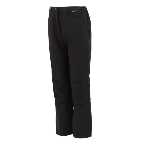 dětské softshellové kalhoty REGATTA - KUnisex Softshell Pants - black