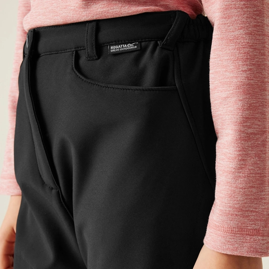 dětské softshellové kalhoty REGATTA - KUnisex Softshell Pants - black